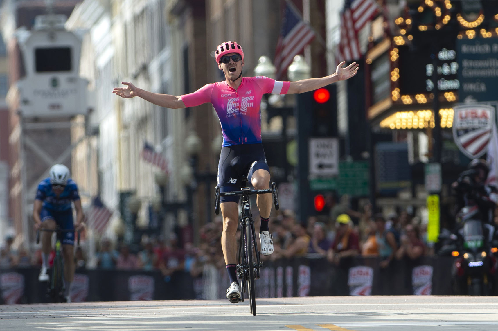 Alex Howes wins the national championship in the road race, 2019